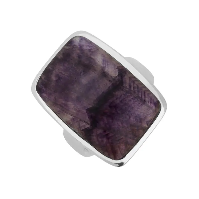 Sterling Silver Blue John Chunky Oblong Ring D