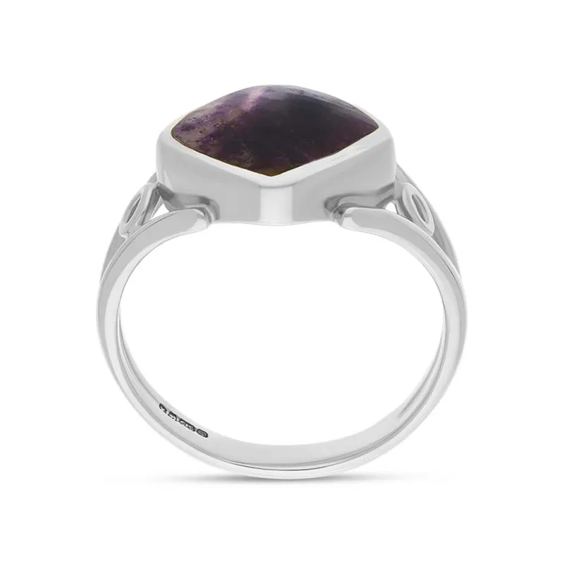 Sterling Silver Blue John Cushion Cut Ring