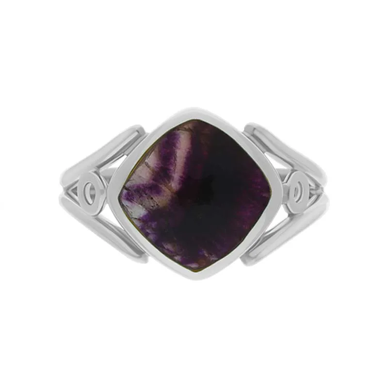Sterling Silver Blue John Cushion Cut Ring