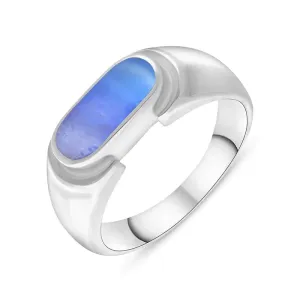 Sterling Silver Moonstone Oval Dodgem Ring