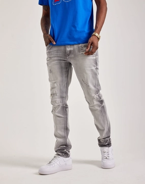 Street fashion Smoke Rise Vintage Washed Slim Denim Jeans Everyday wear