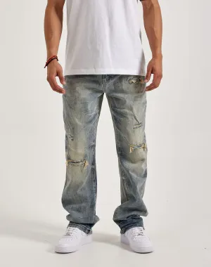 Sustainable fashion practices Smoke Rise Rip & Repair Straight Denim Jeans Beaded fashion items