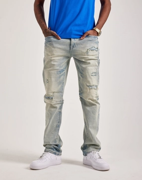 Sustainable fashion practices Smoke Rise Wave Effect Straight Denim Jeans Comfortable apparel