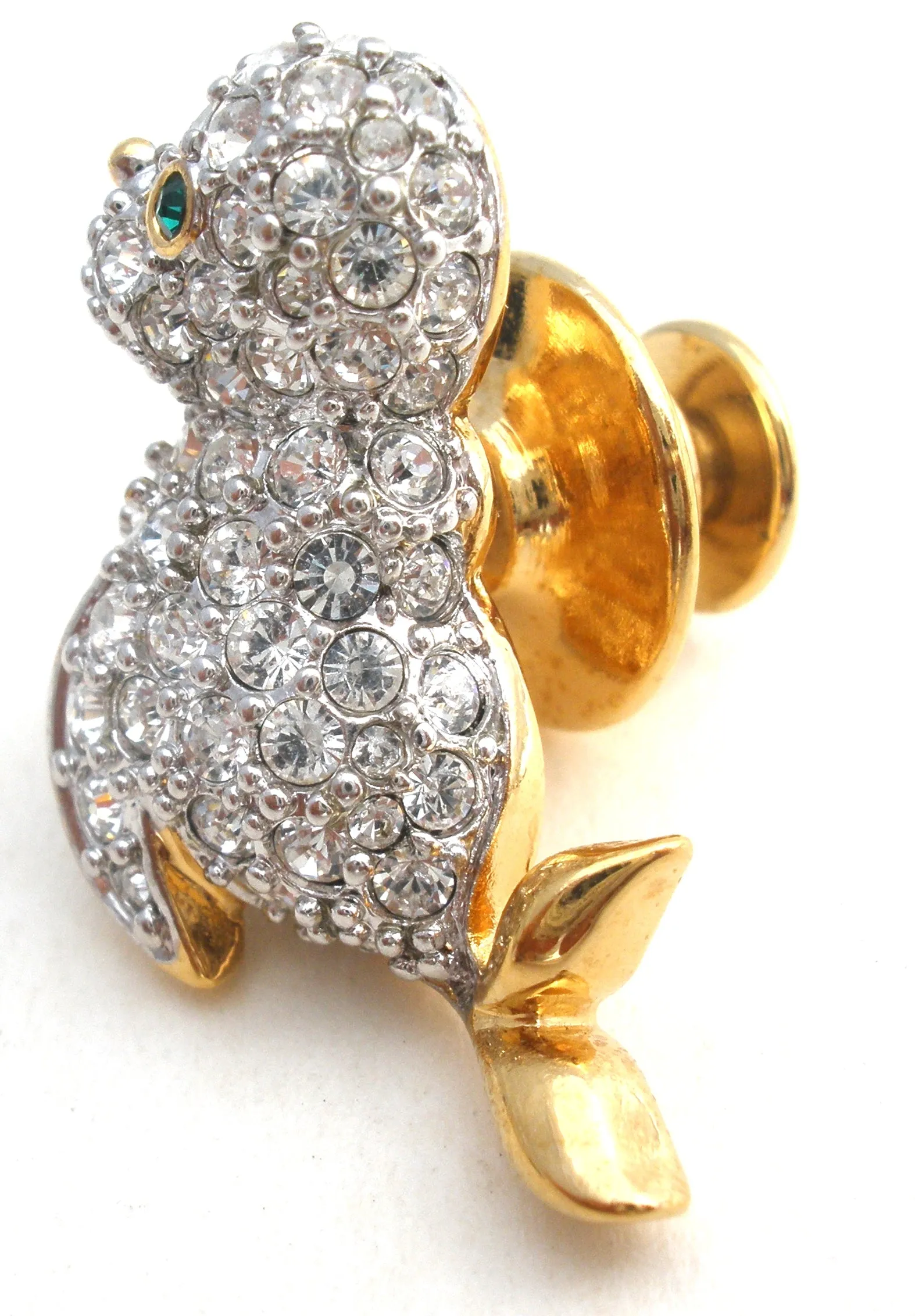 Swarovski Seal Pin or Tie Tack Pave Crystals