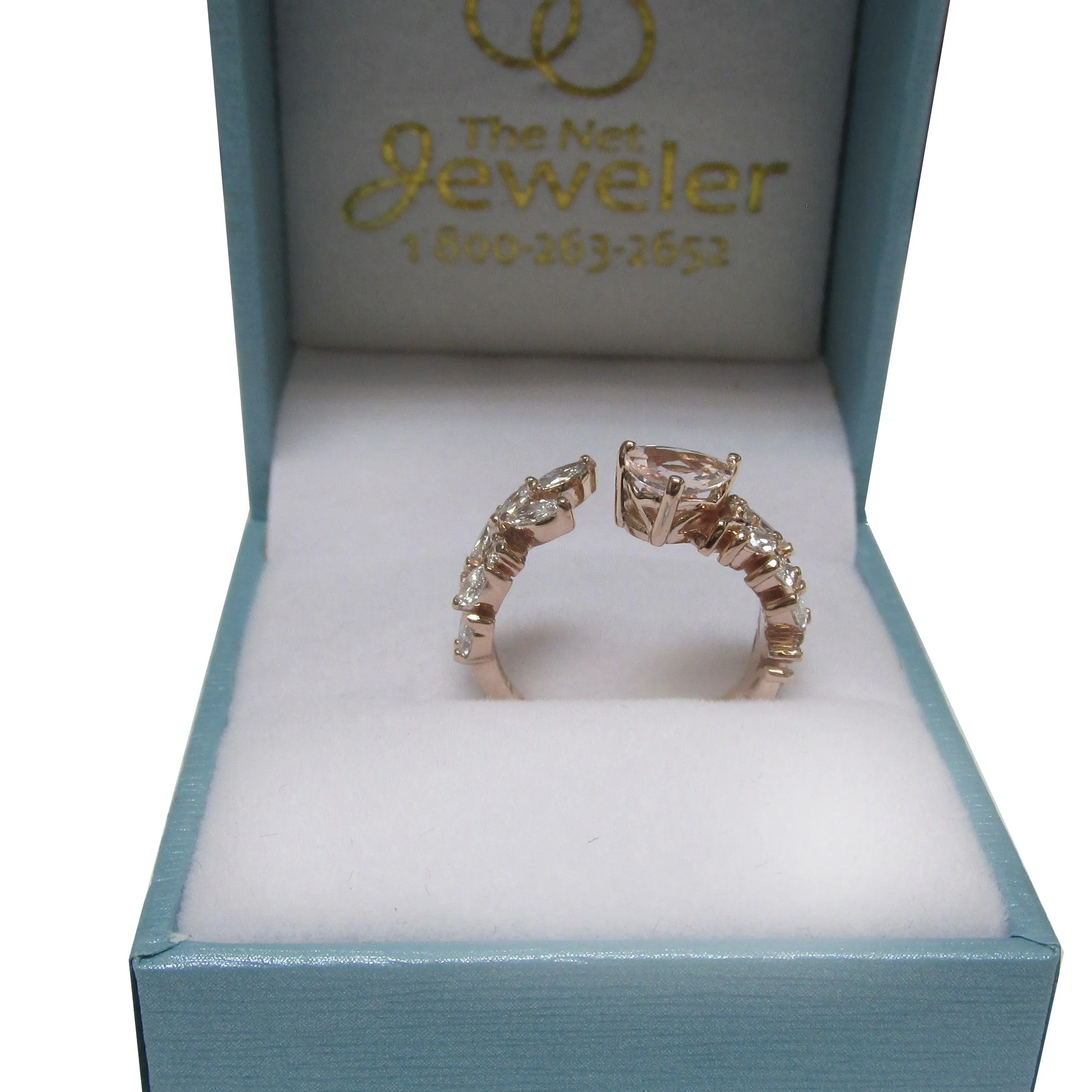 Sweeping Ivy Diamond Ring with Morganite