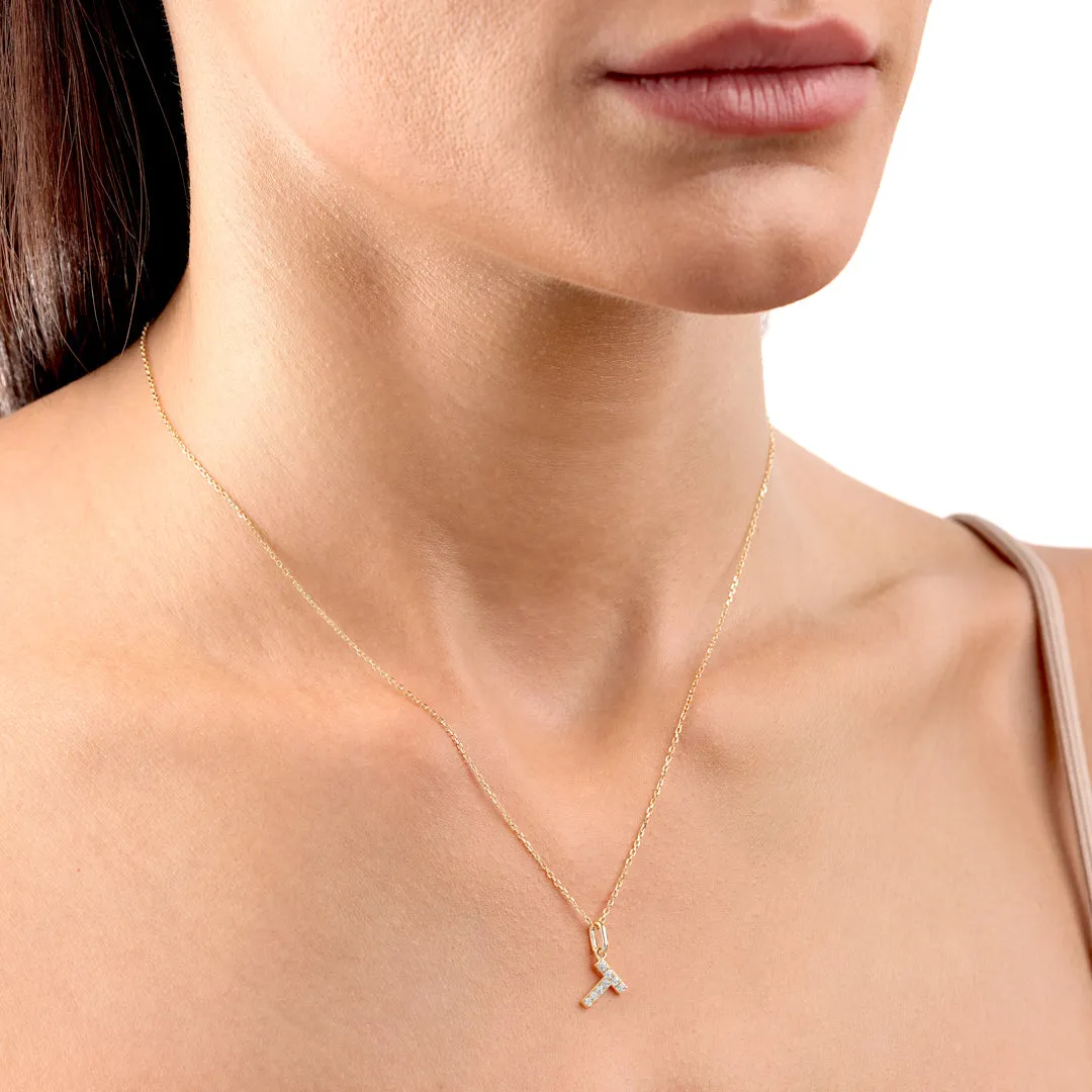 T Letter Pendant Yellow Gold