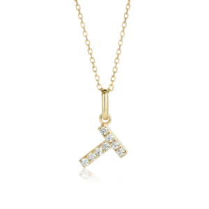 T Letter Pendant Yellow Gold