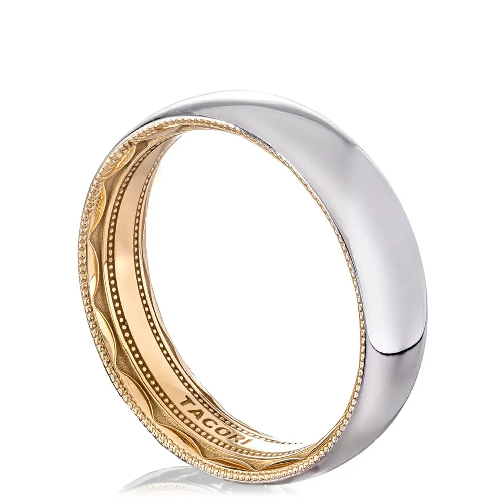 Tacori Classic 18k Two Tone Rounded High Polish Men's Wedding Band