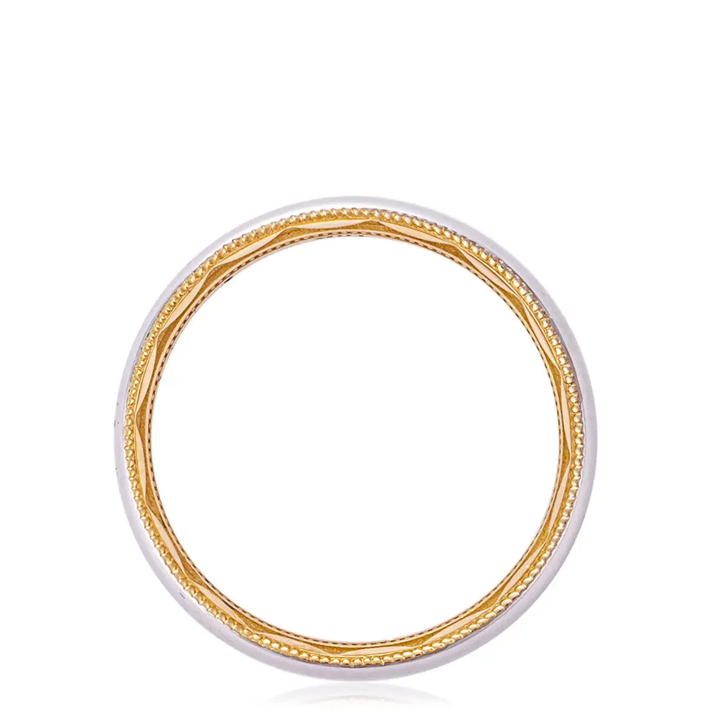 Tacori Classic 18k Two Tone Rounded High Polish Men's Wedding Band