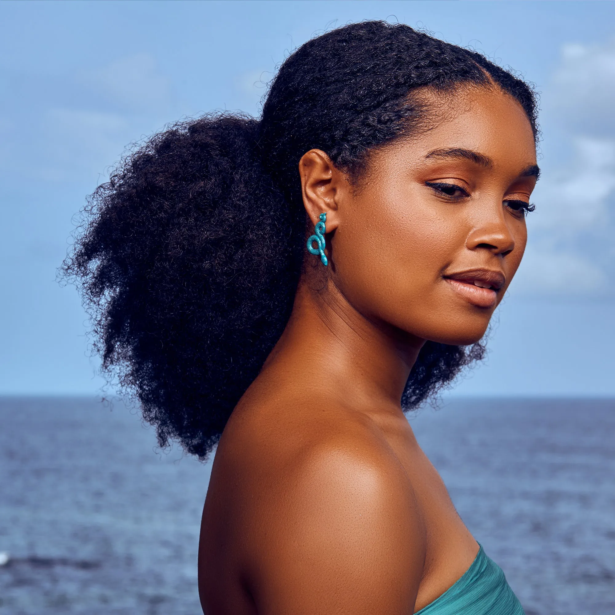 Teal Viper Earrings