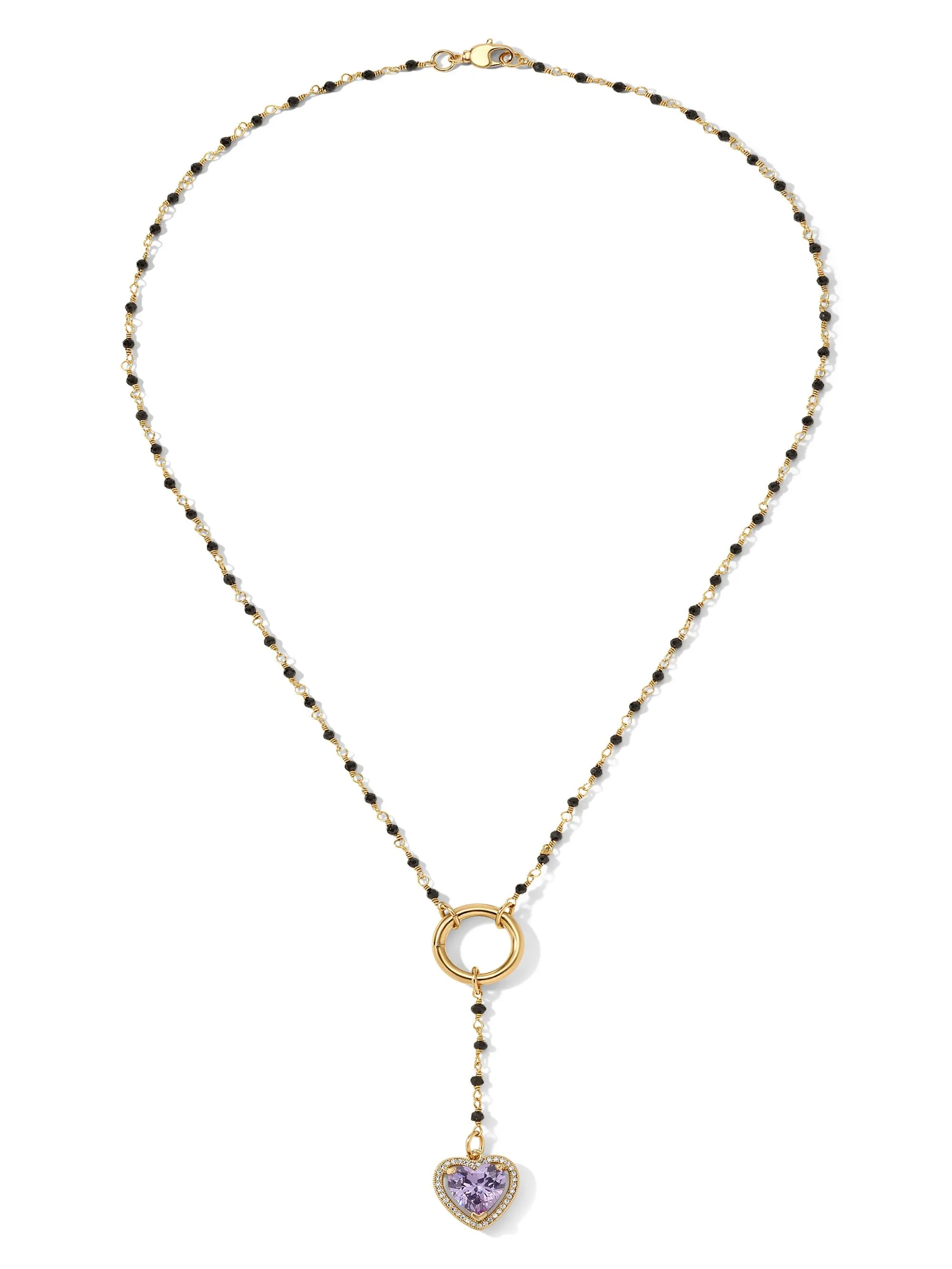 The Mini Cherry Heart Rosary Purple
