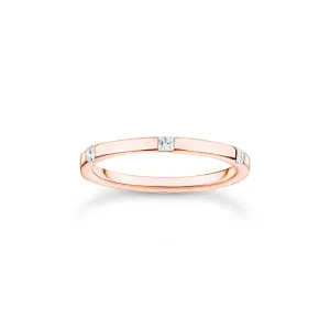 Thomas Sabo Charm Club Rose Gold Plated Sterling Silver Ring