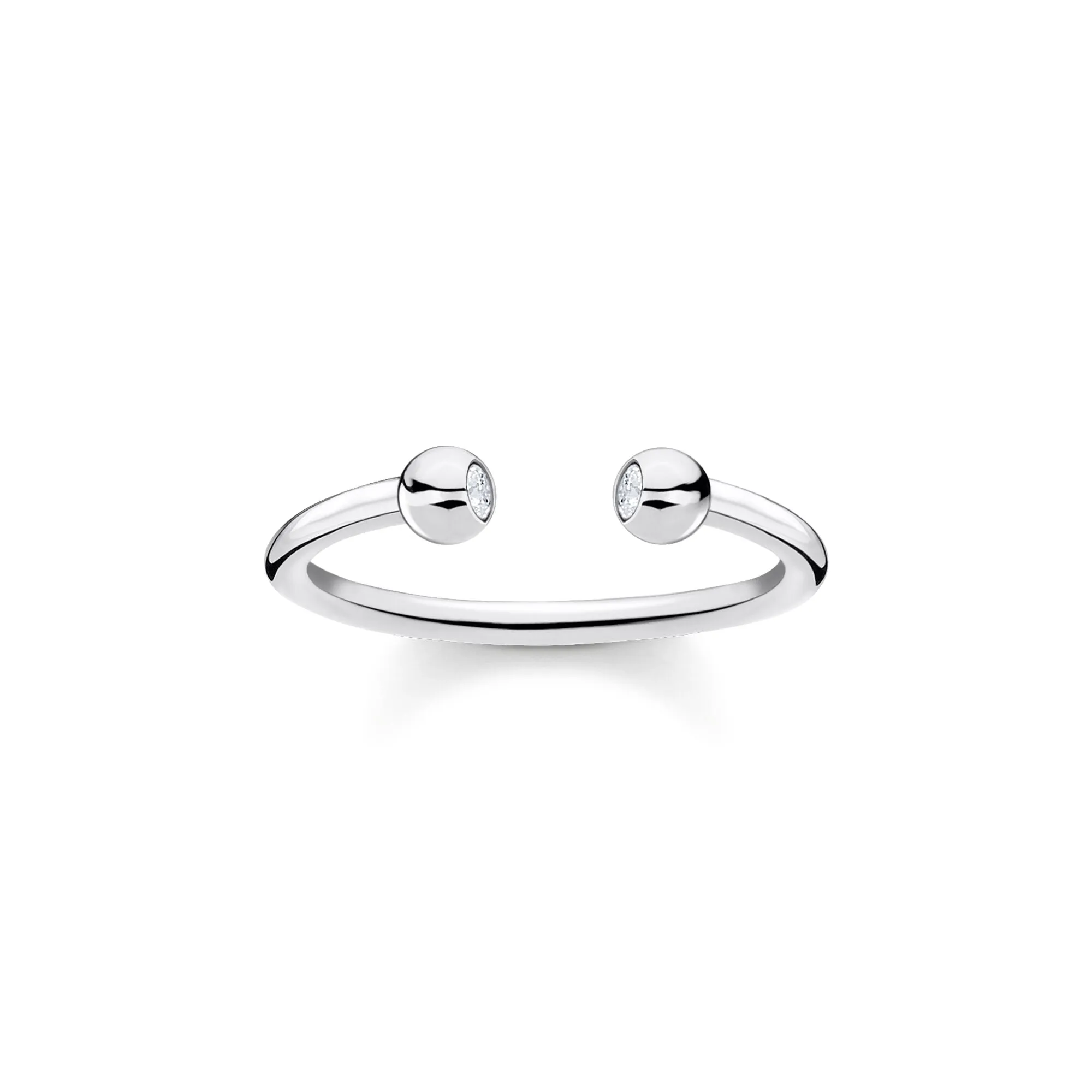 Thomas Sabo Charm Club Sterling Silver White CZ Open Dots Ring D