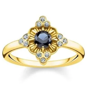 Thomas Sabo Glam And Soul Yellow Gold Black Zirconia Royalty Ring D
