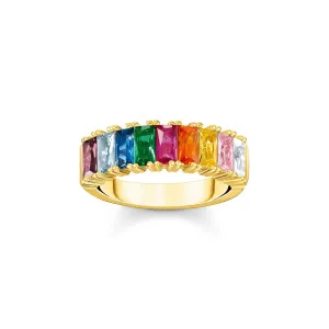 Thomas Sabo Gold Plated Sterling Silver Colourful Stones Ring
