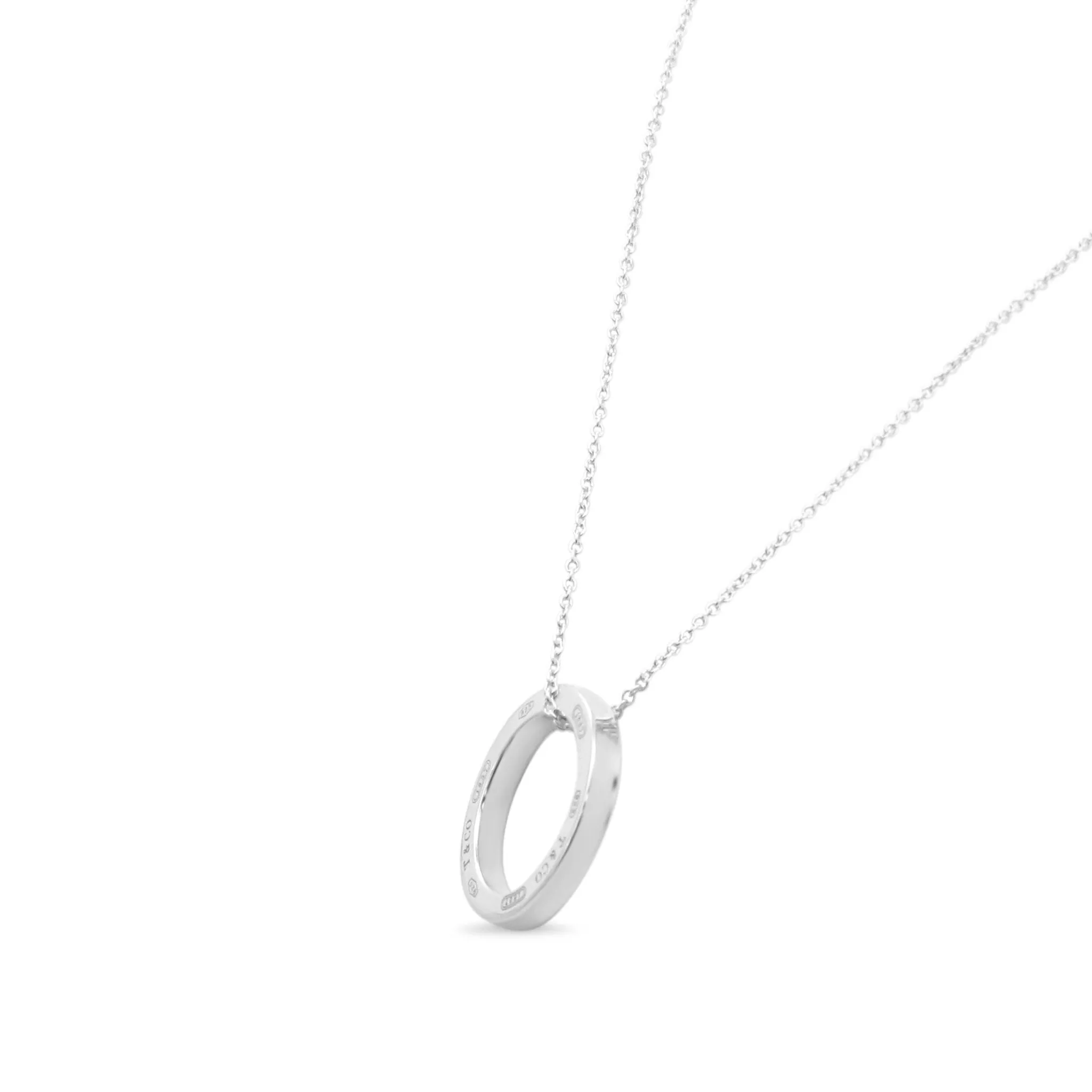 Tiffany 1837 Circle Medium Pendant  On Necklace - Sterling Silver