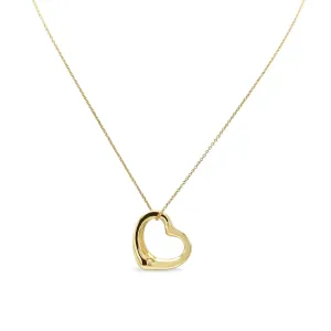 Tiffany & Co. 18ct Open Heart Pendant On Necklace by Elsa Peretti