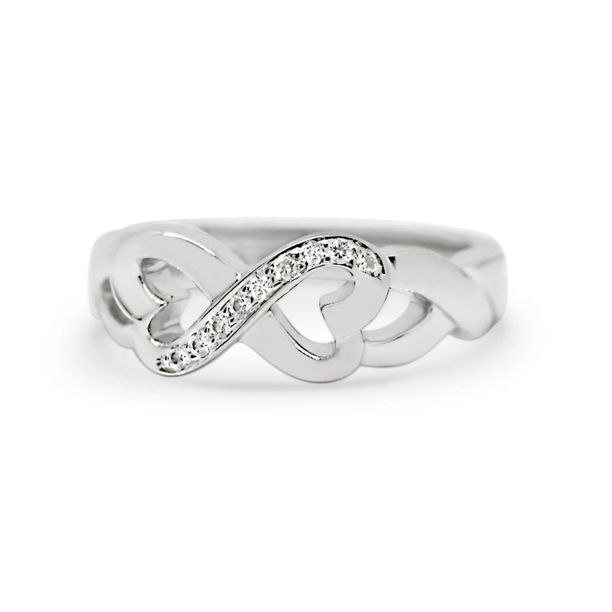 Tiffany & Co. 18ct White Gold Paloma Picasso Diamond Double Loving Heart Ring
