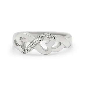 Tiffany & Co. 18ct White Gold Paloma Picasso Diamond Double Loving Heart Ring