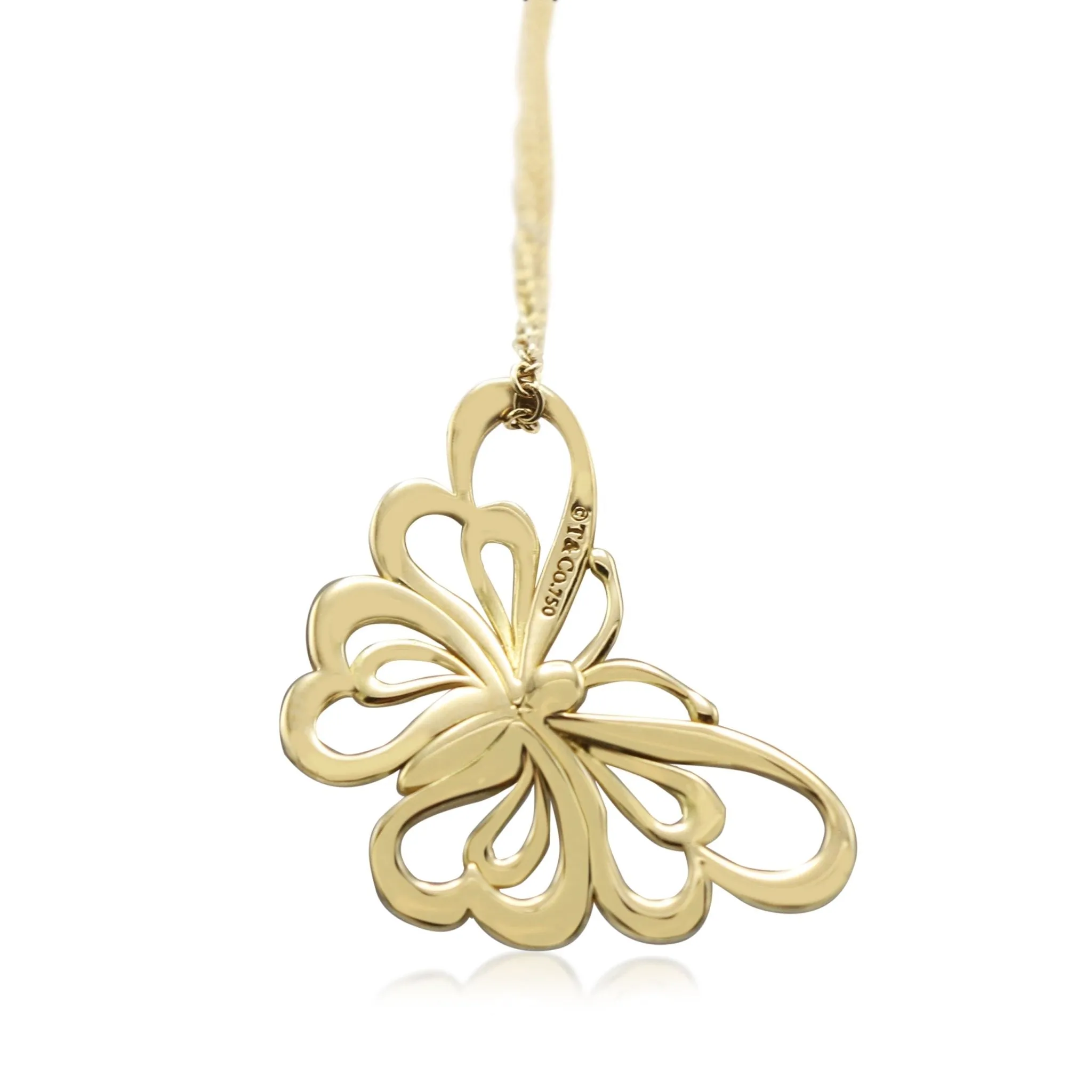 Tiffany & Co. Butterfly Pendant On Necklace 18"
