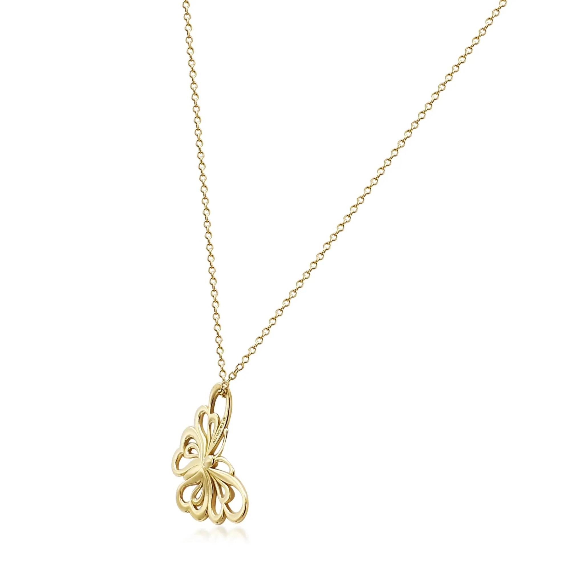Tiffany & Co. Butterfly Pendant On Necklace 18"