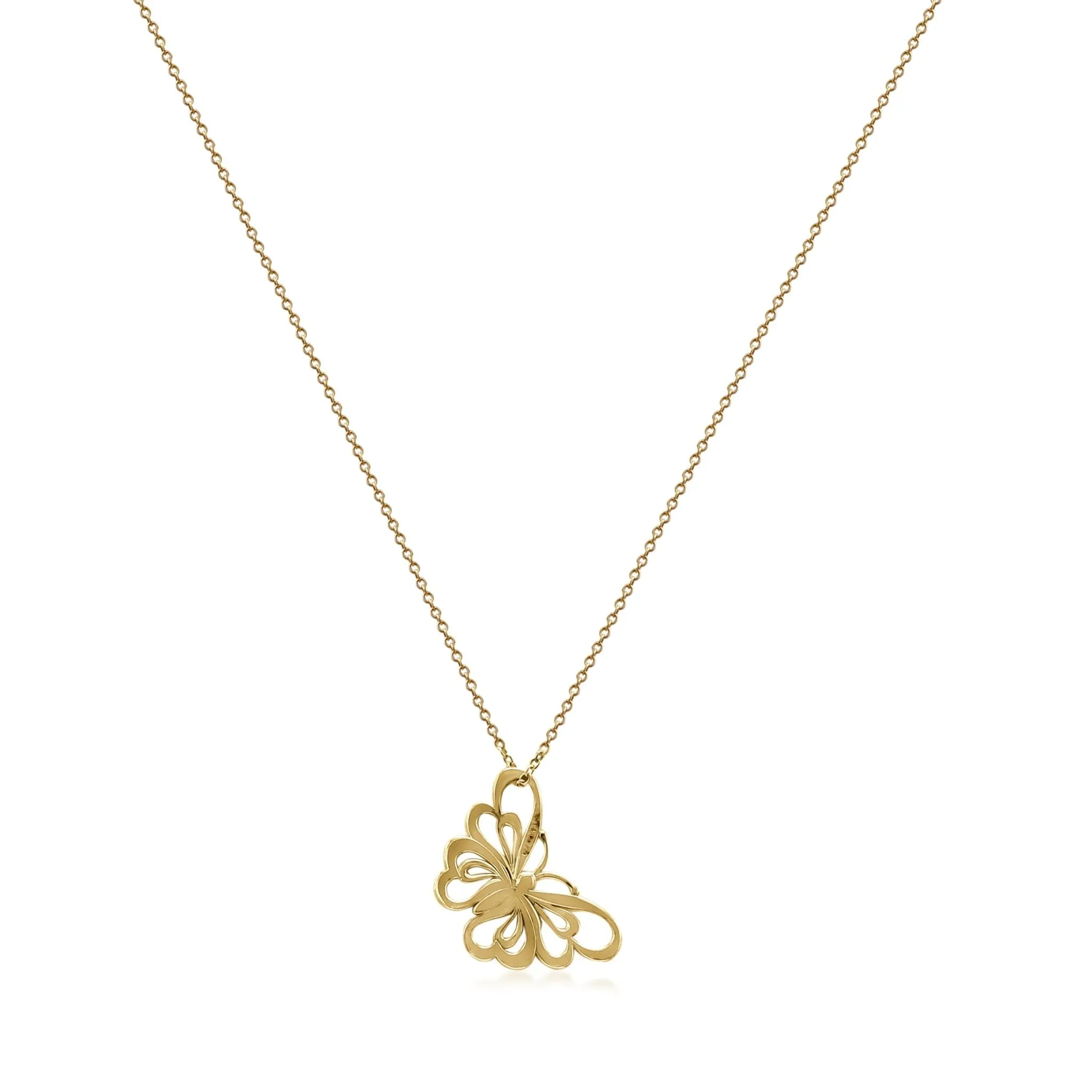 Tiffany & Co. Butterfly Pendant On Necklace 18"
