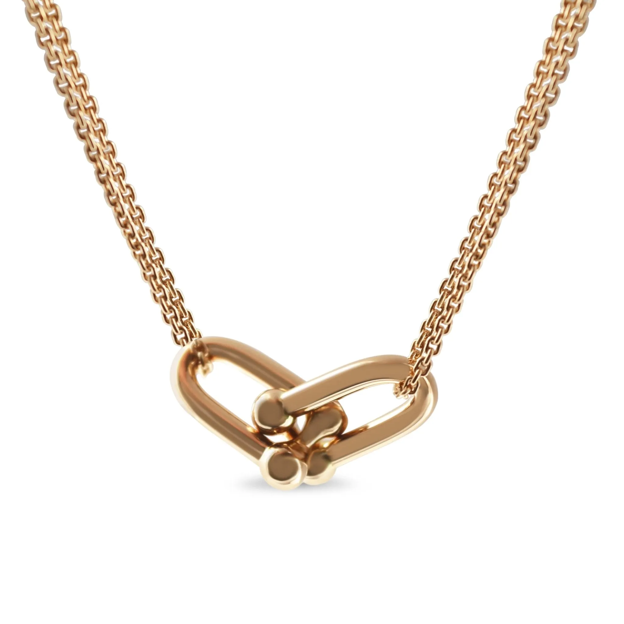 Tiffany & Co City HardWear Link Pendant on 18" Chain - 18ct Rose Gold