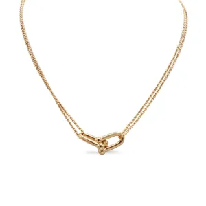 Tiffany & Co City HardWear Link Pendant on 18" Chain - 18ct Rose Gold
