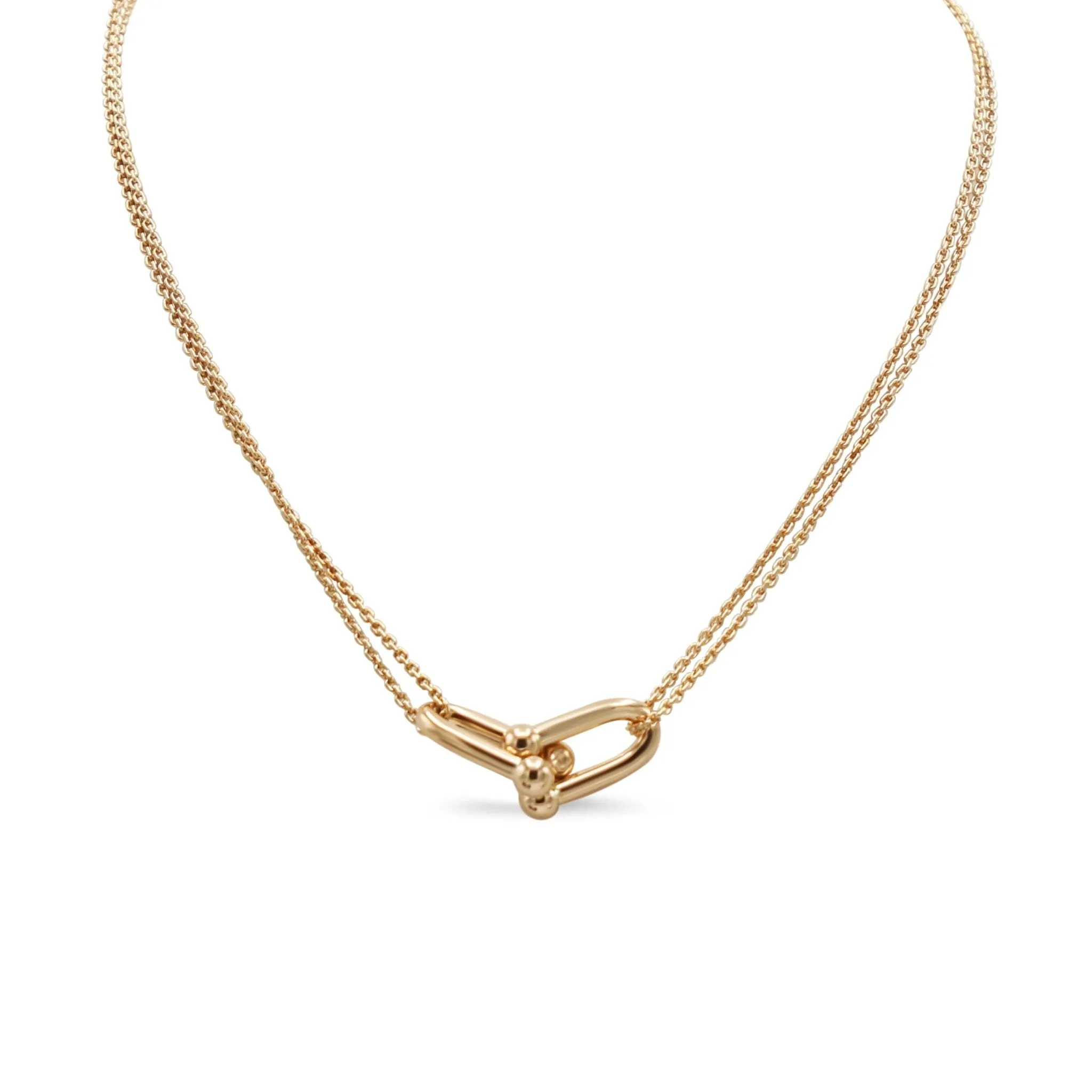 Tiffany & Co City HardWear Link Pendant on 18" Chain - 18ct Rose Gold