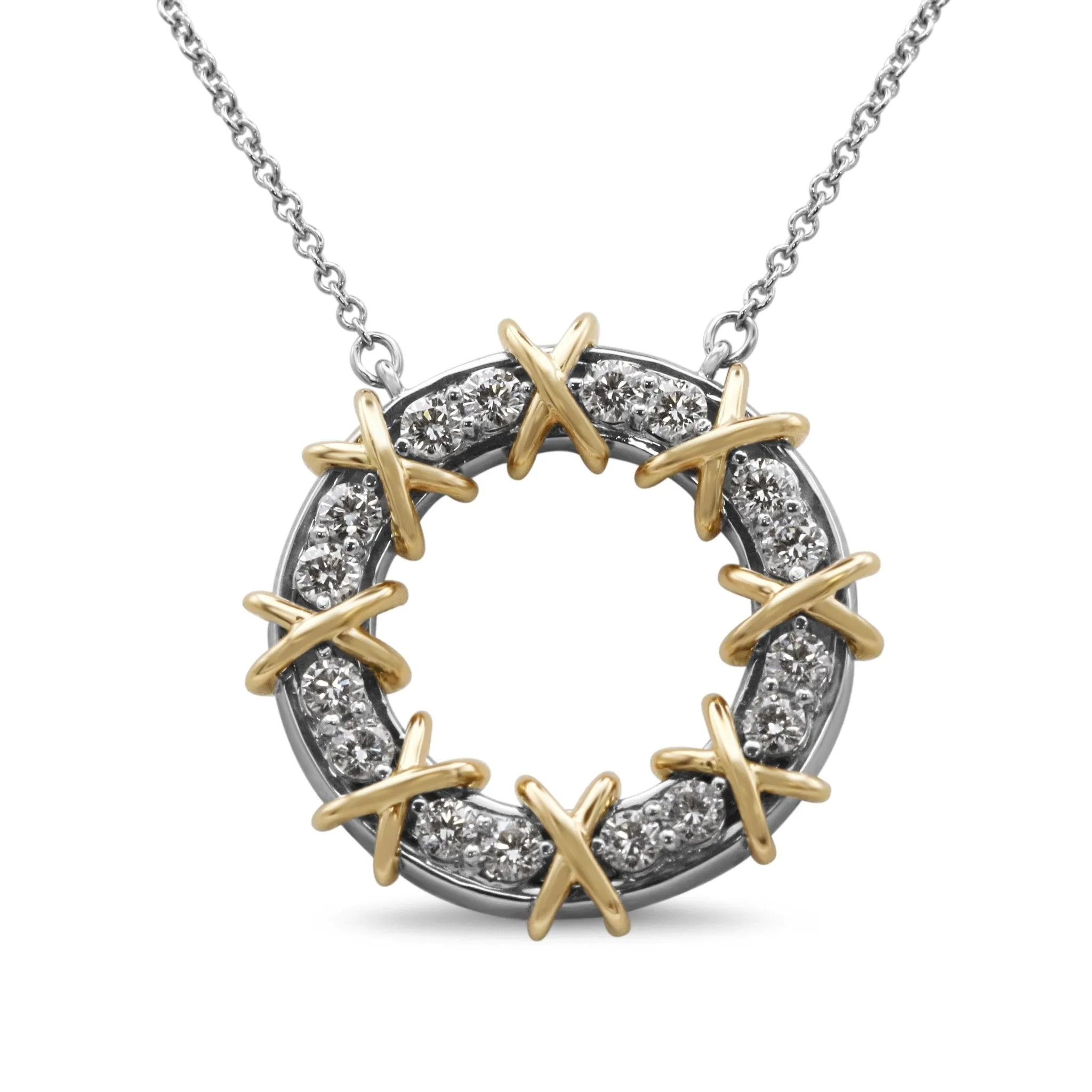 Tiffany & Co Jean Schlumberger 16 Stone Circle Pendant Necklace
