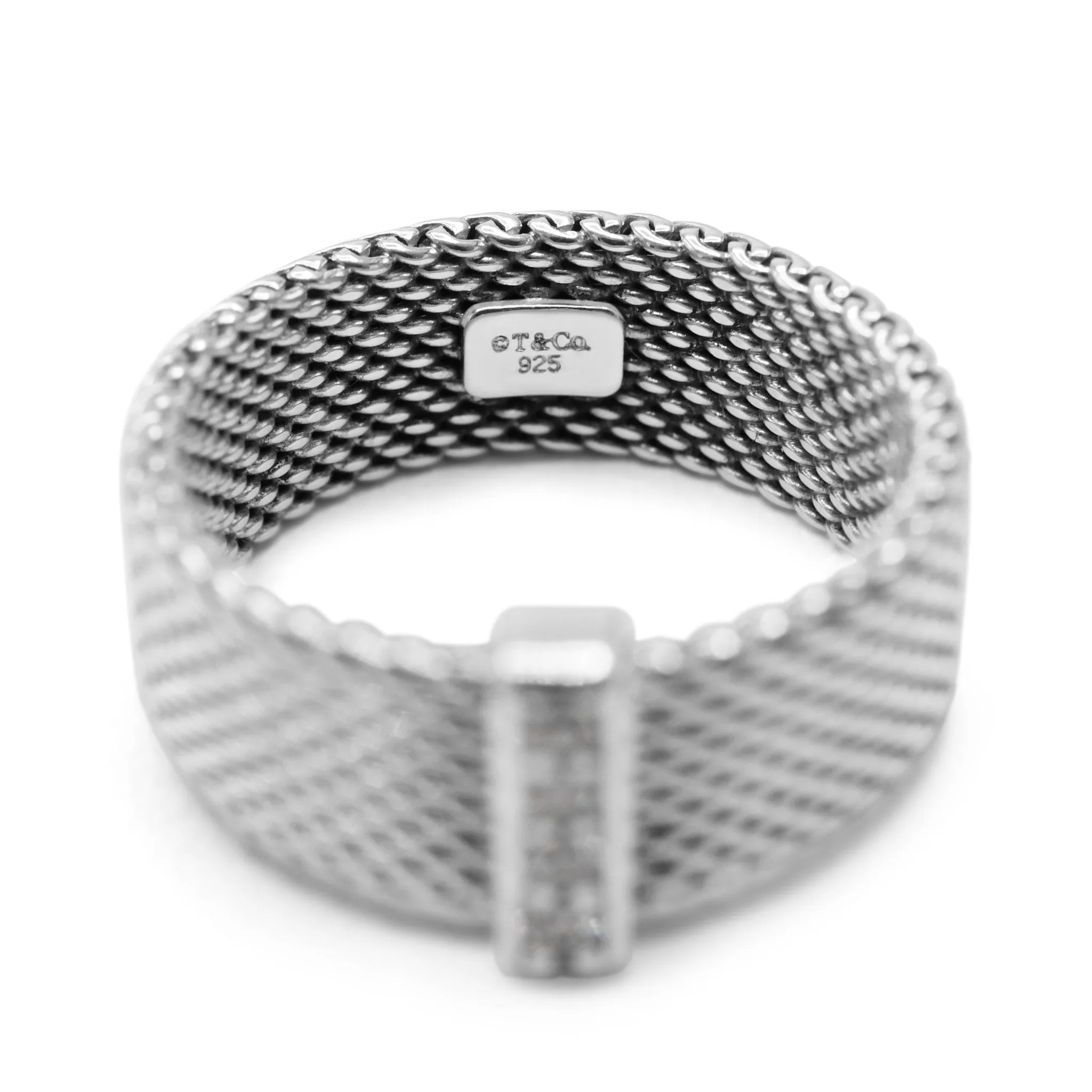 Tiffany & Co Somerset Diamond Mesh Ring -  Sterling Silver