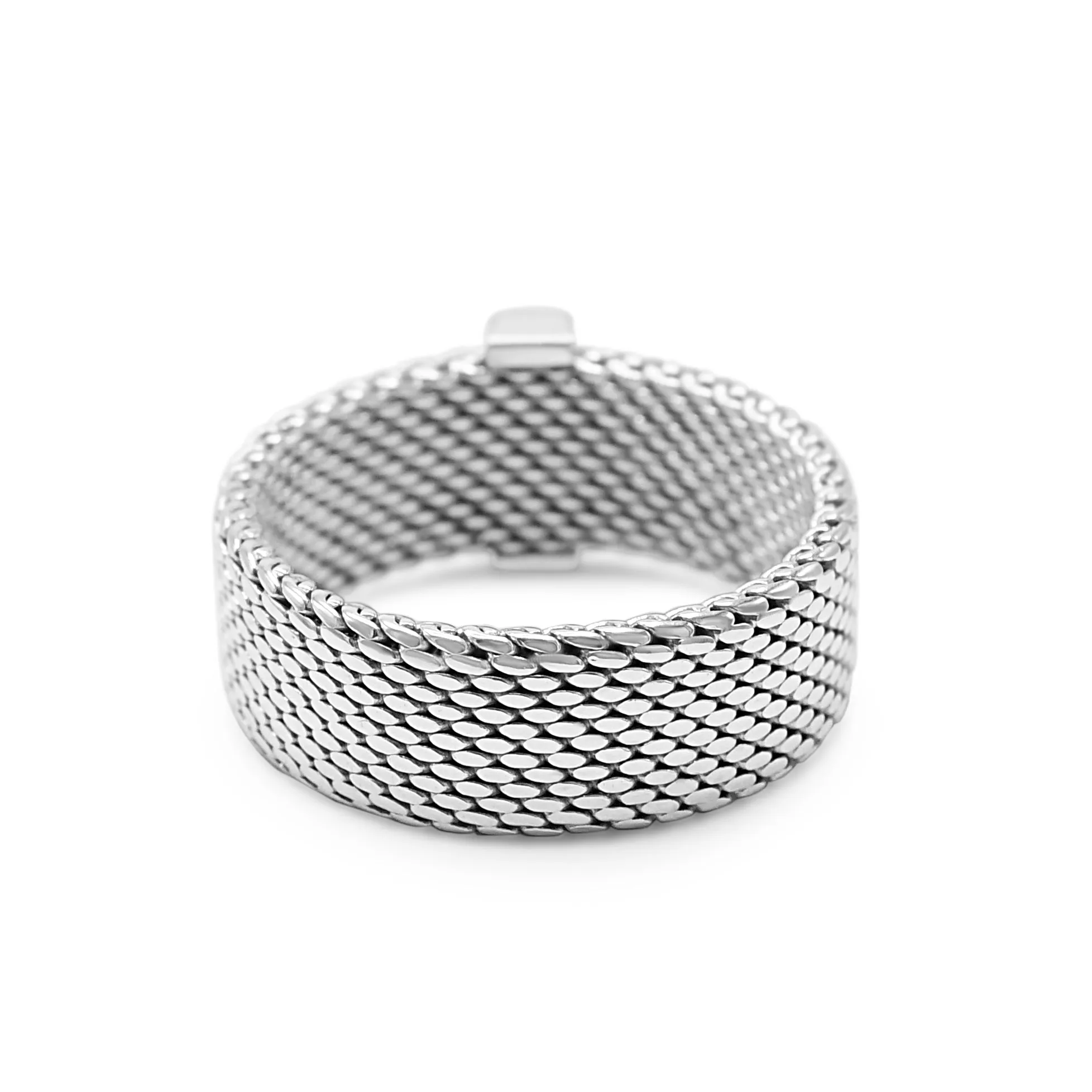 Tiffany & Co Somerset Diamond Mesh Ring -  Sterling Silver
