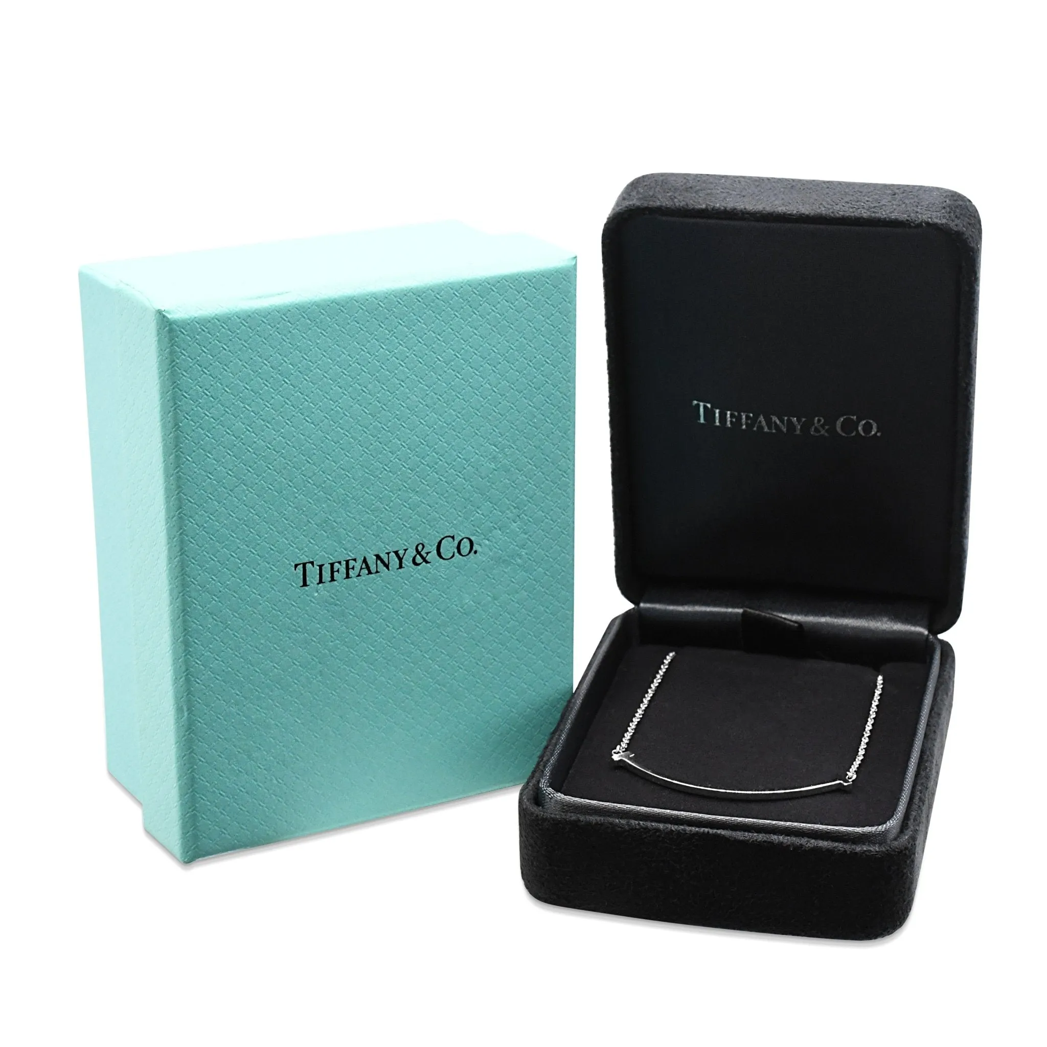 Tiffany & Co T Smile Pendant On Necklace