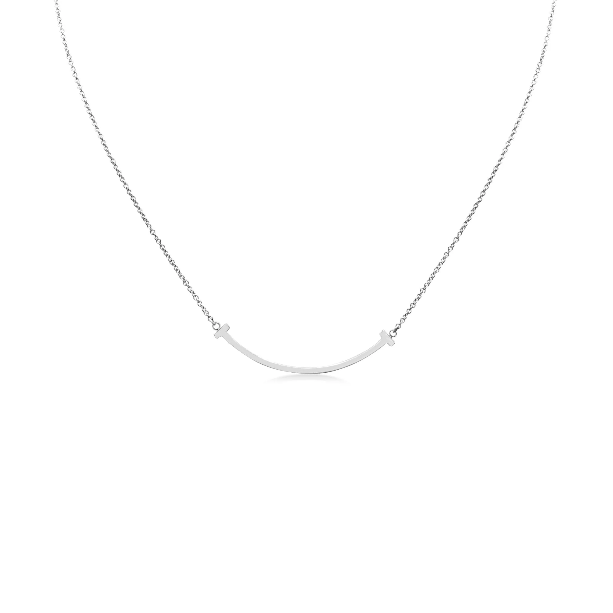 Tiffany & Co T Smile Pendant On Necklace