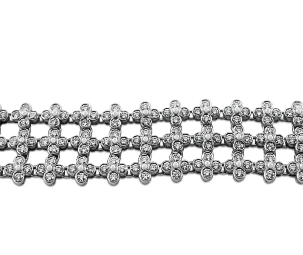 Tiffany & Co. Three Row Diamond "Lace" Bracelet in Platinum