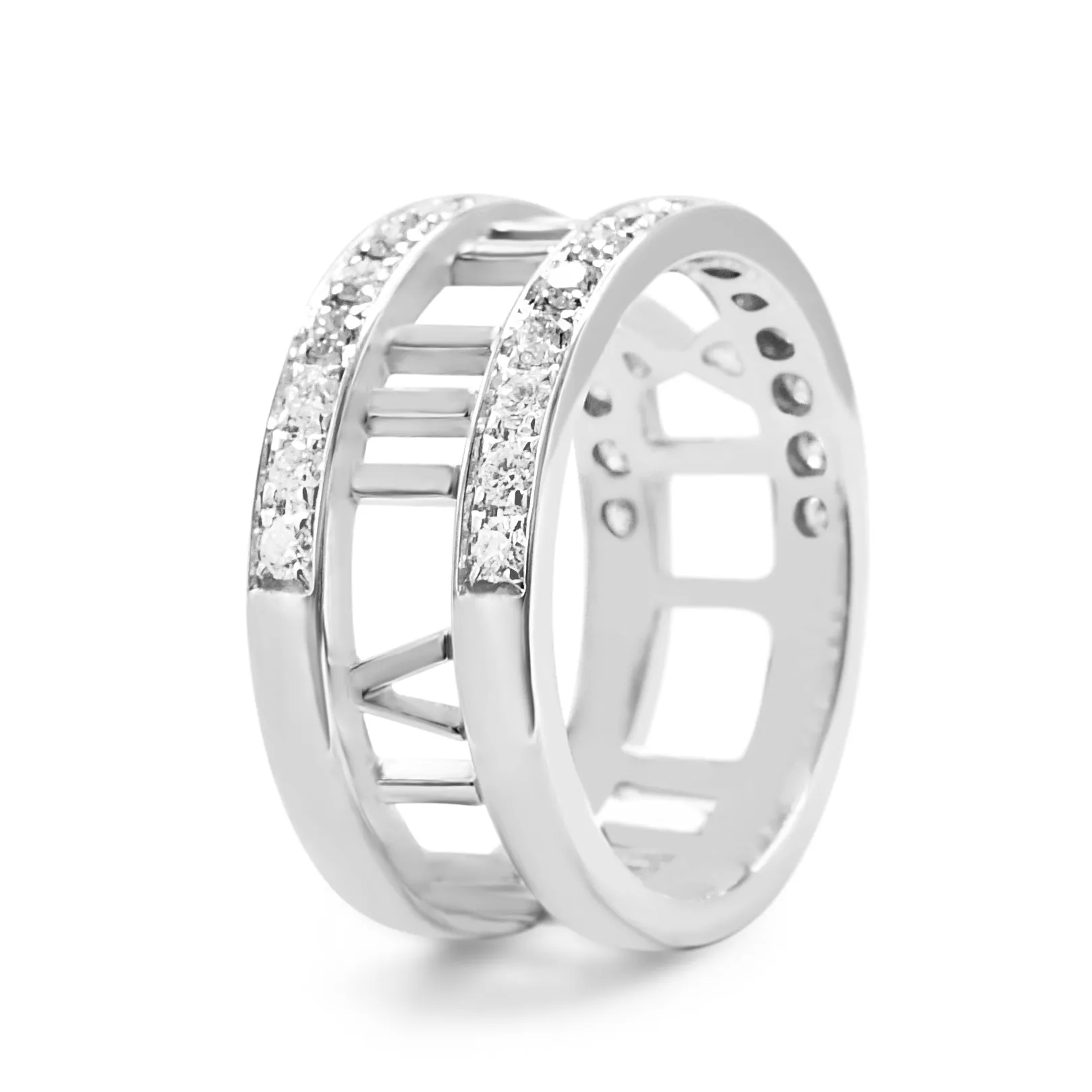 Tiffany Atlas Diamond Set Band Ring - 18ct White Gold