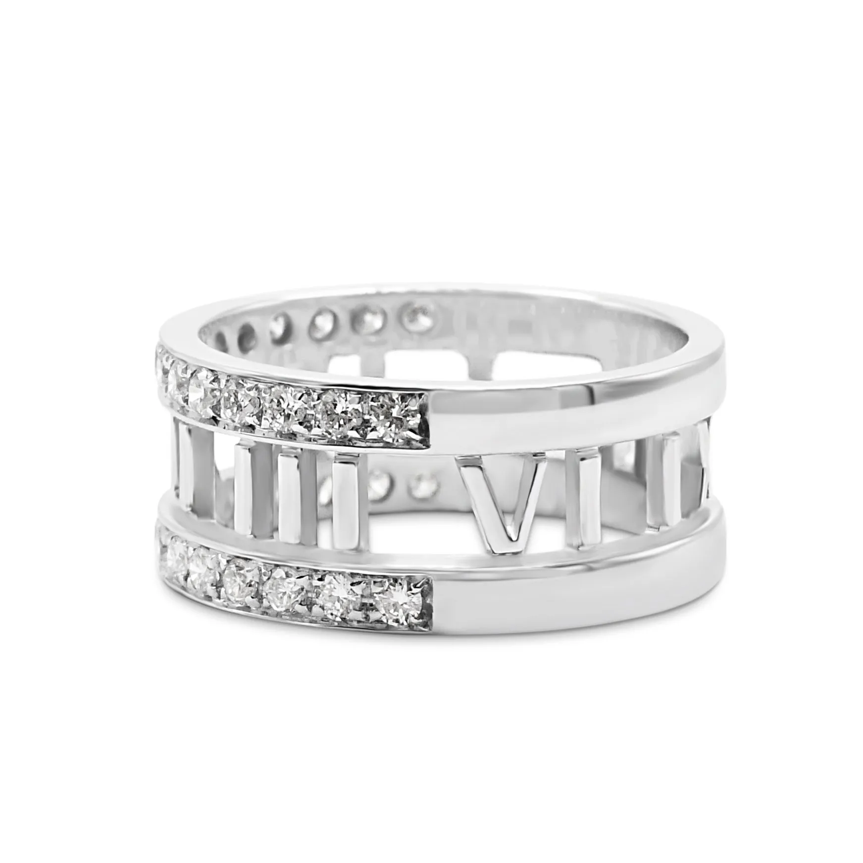 Tiffany Atlas Diamond Set Band Ring - 18ct White Gold