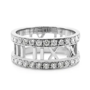 Tiffany Atlas Diamond Set Band Ring - 18ct White Gold