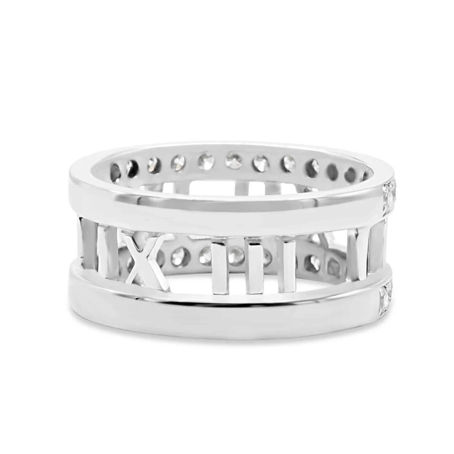 Tiffany Atlas Diamond Set Band Ring - 18ct White Gold