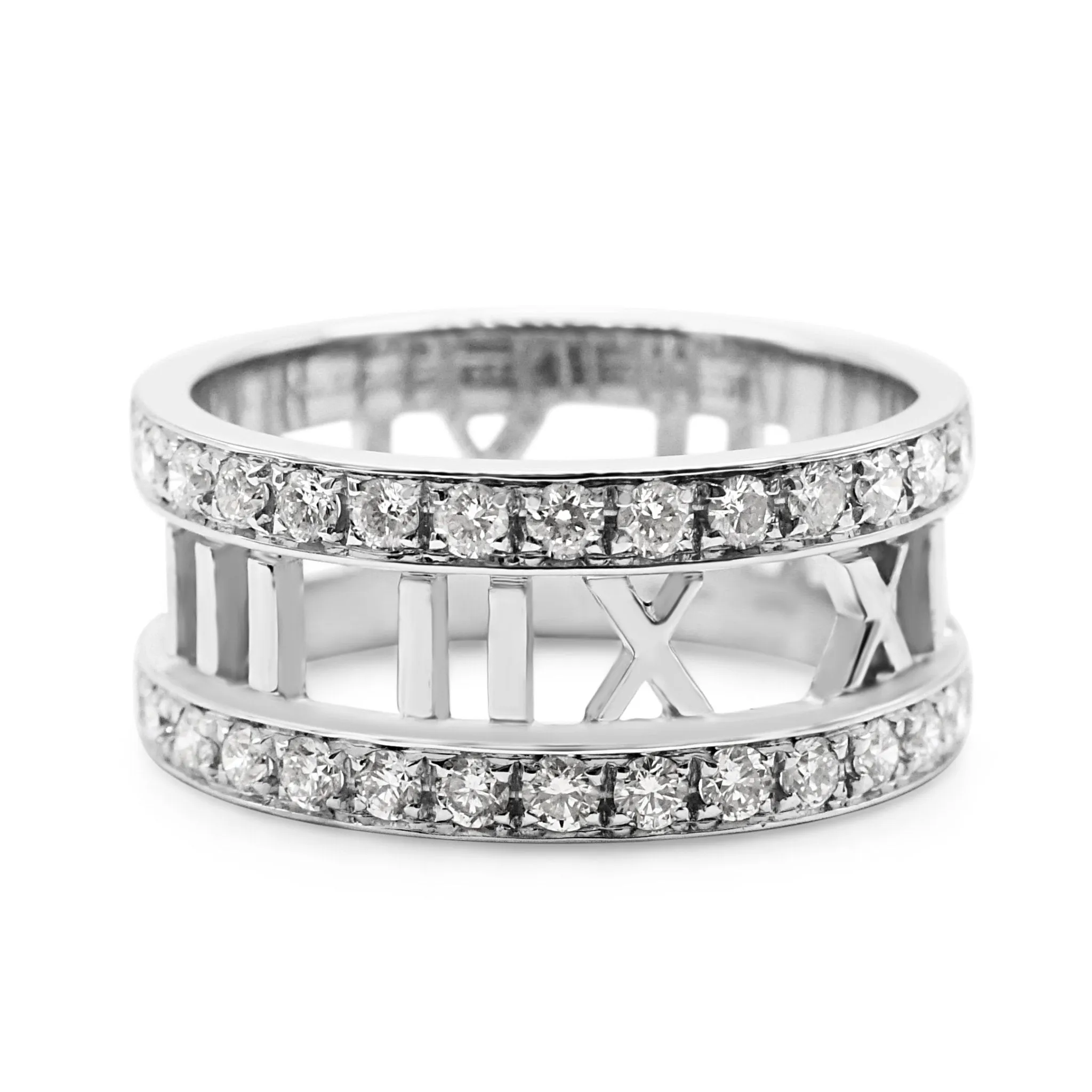 Tiffany Atlas Diamond Set Band Ring - 18ct White Gold