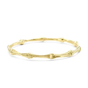 Tiffany Bamboo Design Solid Bangle - 18ct Yellow Gold