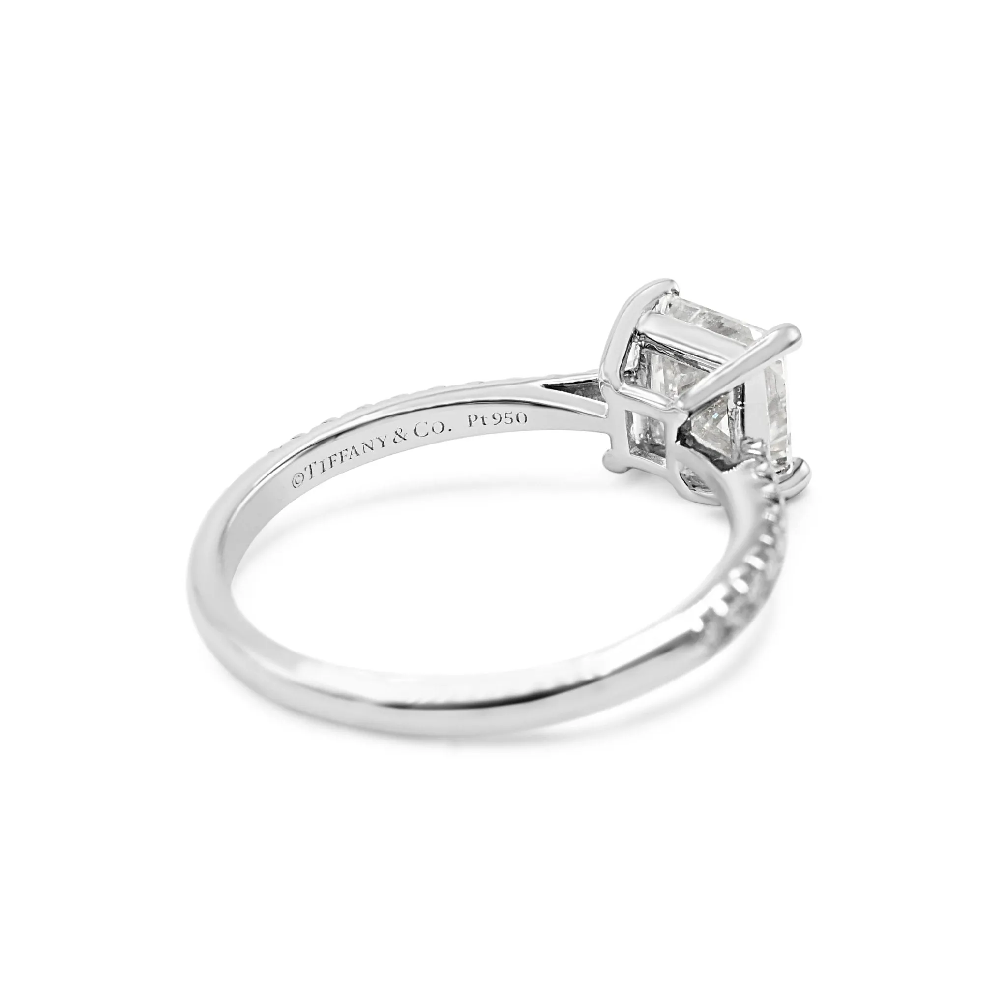 Tiffany Certificated Novo Princess Cut Solitaire Diamond Ring