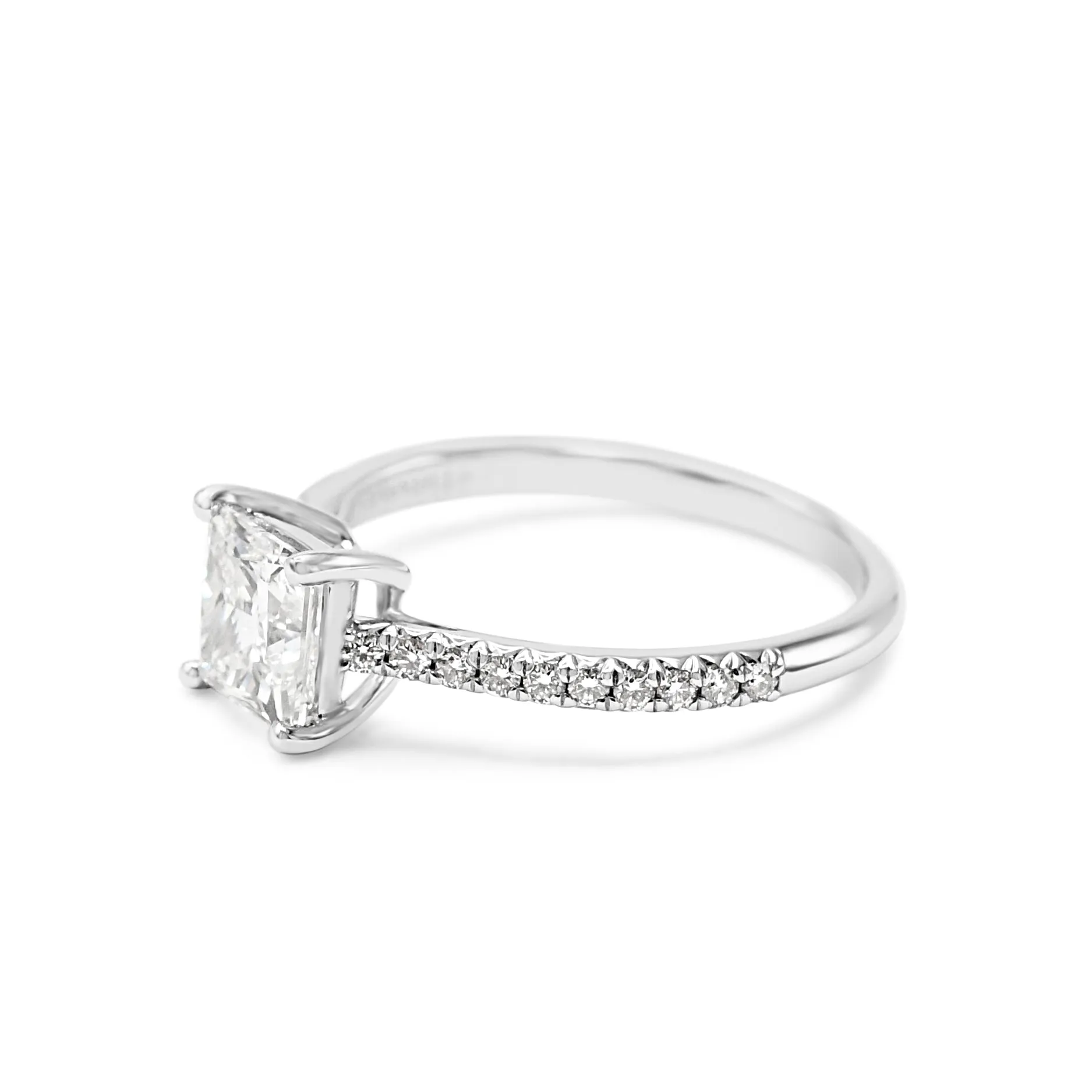 Tiffany Certificated Novo Princess Cut Solitaire Diamond Ring