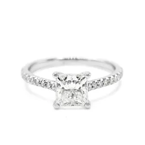 Tiffany Certificated Novo Princess Cut Solitaire Diamond Ring