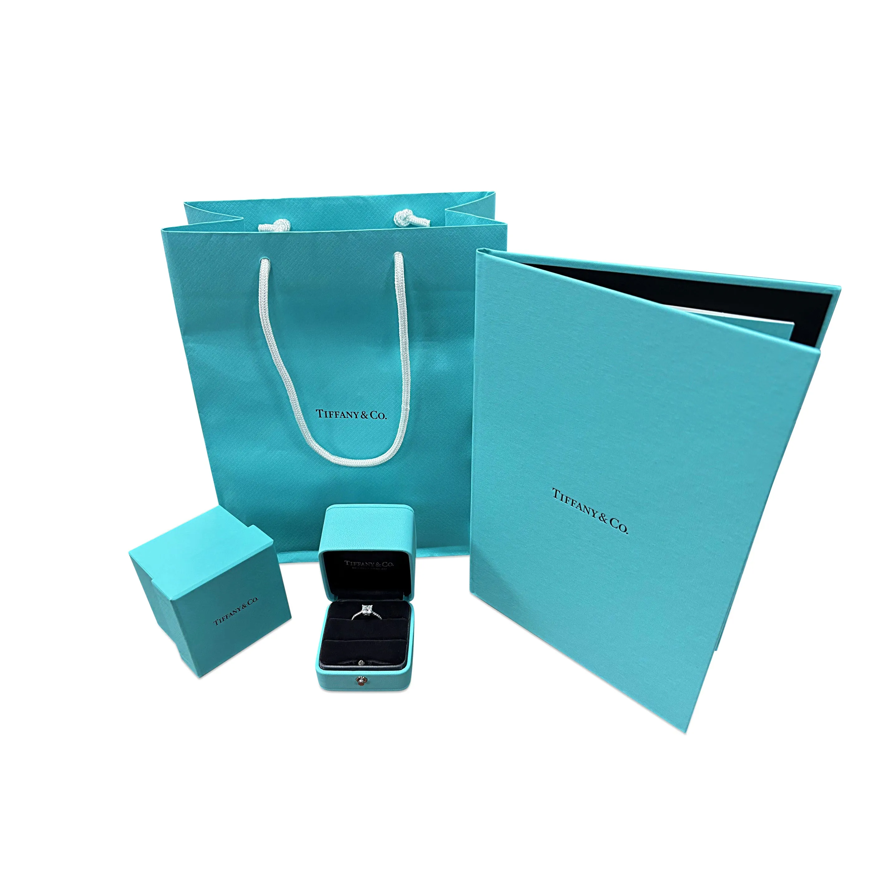Tiffany Certificated Novo Princess Cut Solitaire Diamond Ring