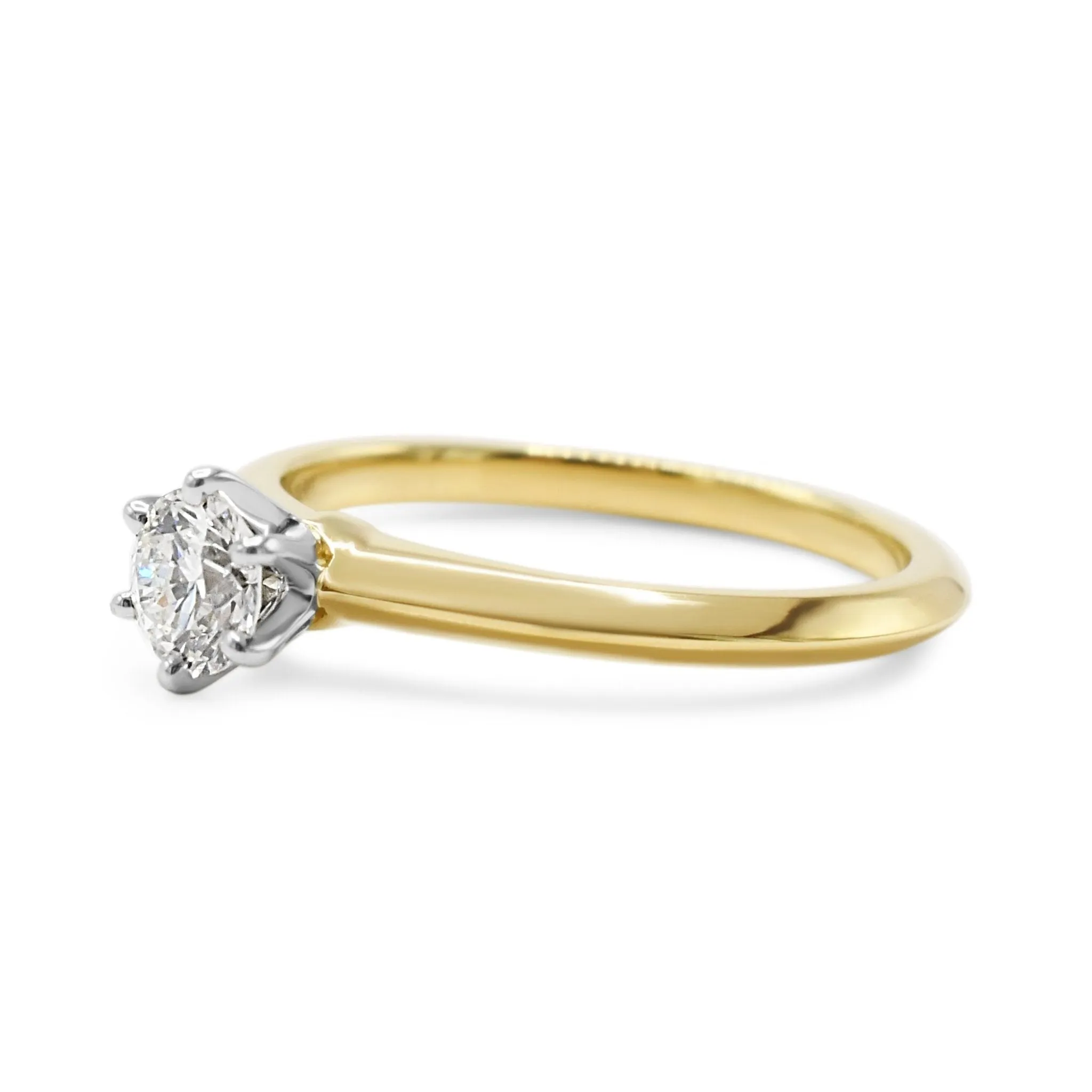 Tiffany Certificated Solitaire Diamond Ring - 18ct Yellow Gold