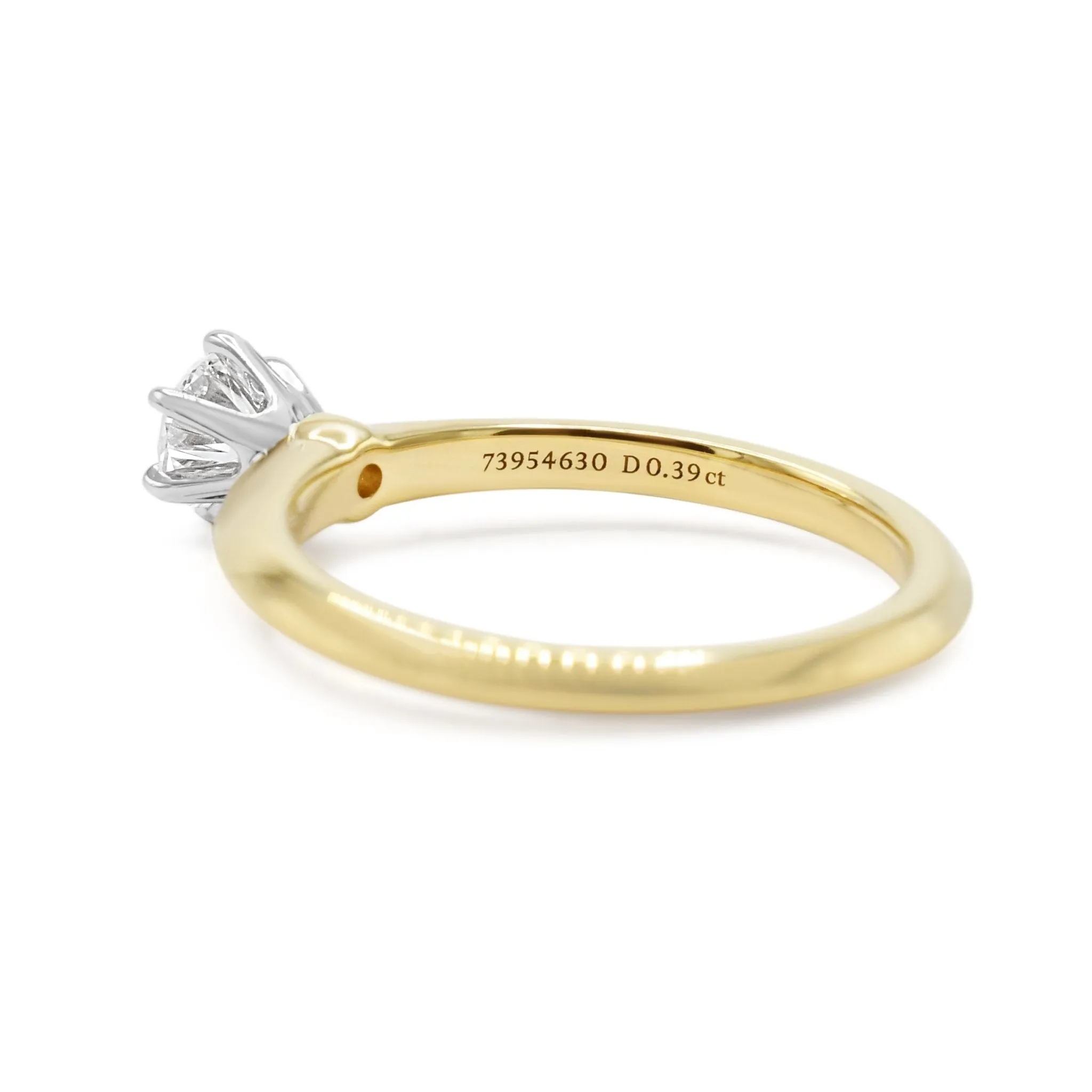 Tiffany Certificated Solitaire Diamond Ring - 18ct Yellow Gold