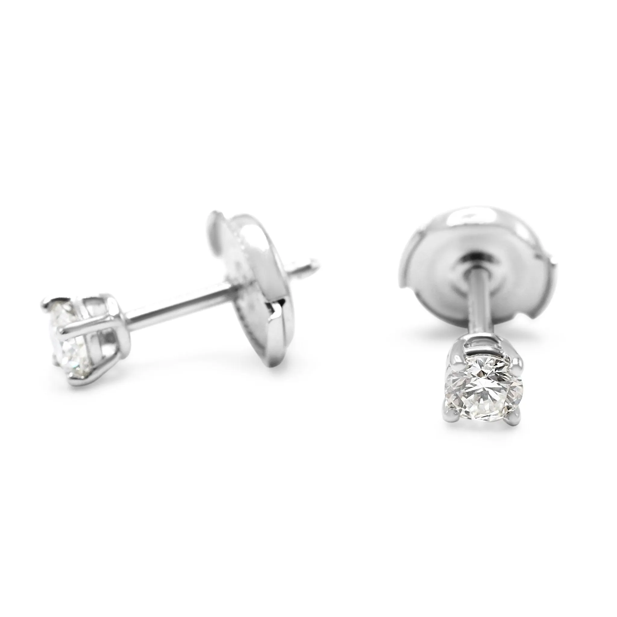 Tiffany Certificated Solitaire Diamond Stud Earrings - Platinum