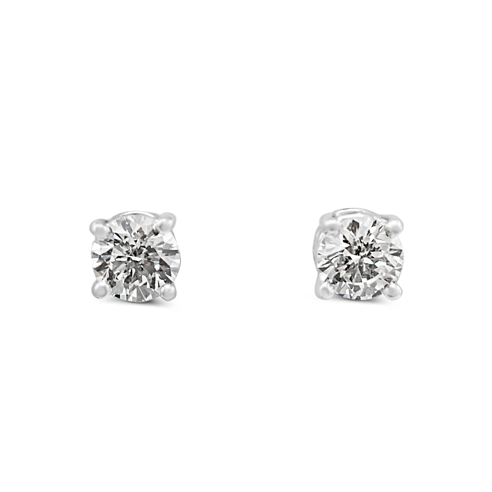 Tiffany Certificated Solitaire Diamond Stud Earrings - Platinum