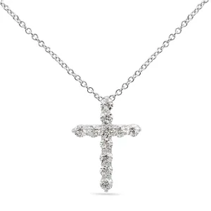 Tiffany Diamond Cross Pendant, Small, On 16" Necklace - Platinum